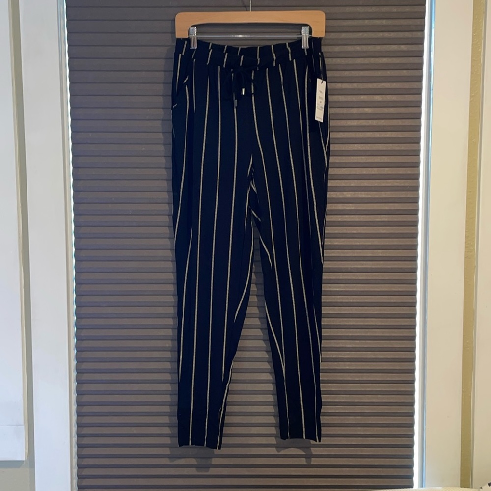 Tan Striped Black Cozy and Professional Pants Size S, NWT